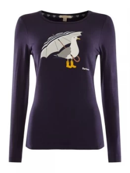 Image of Barbour Sidmouth Seagul Umberella Print Tee Blue