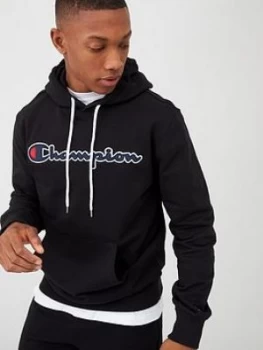 Image of Champion Logo Overhead Hoodie - Black
