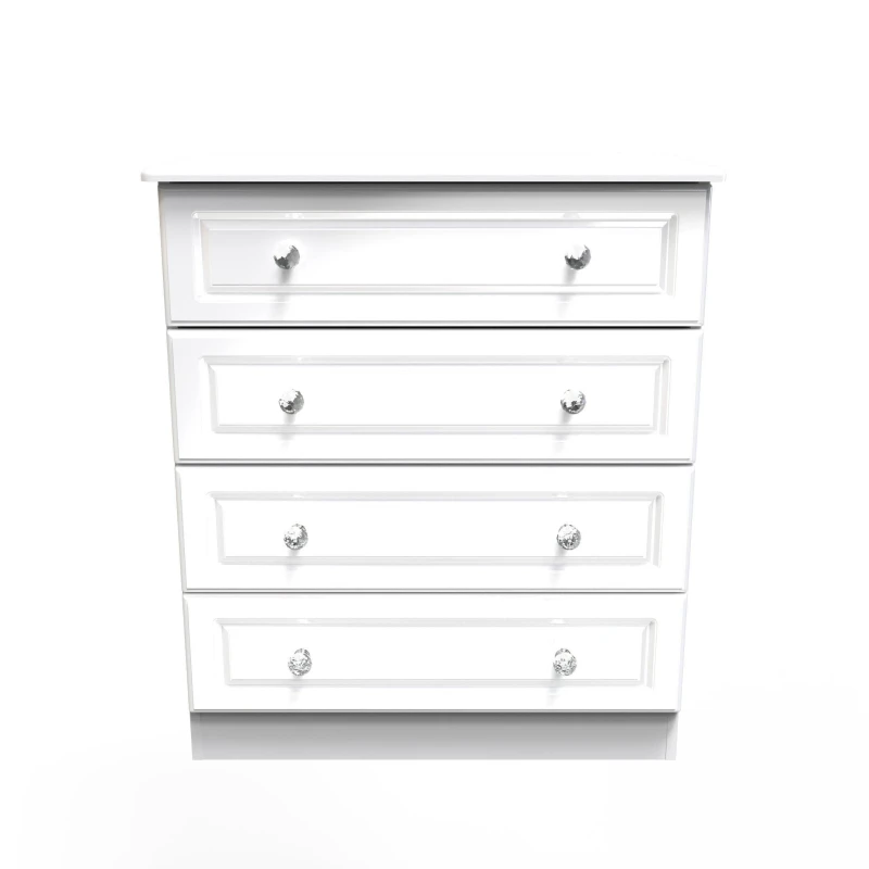 Image of Windsor 4 Drawer Chest In White Gloss (Ready Assembled)
