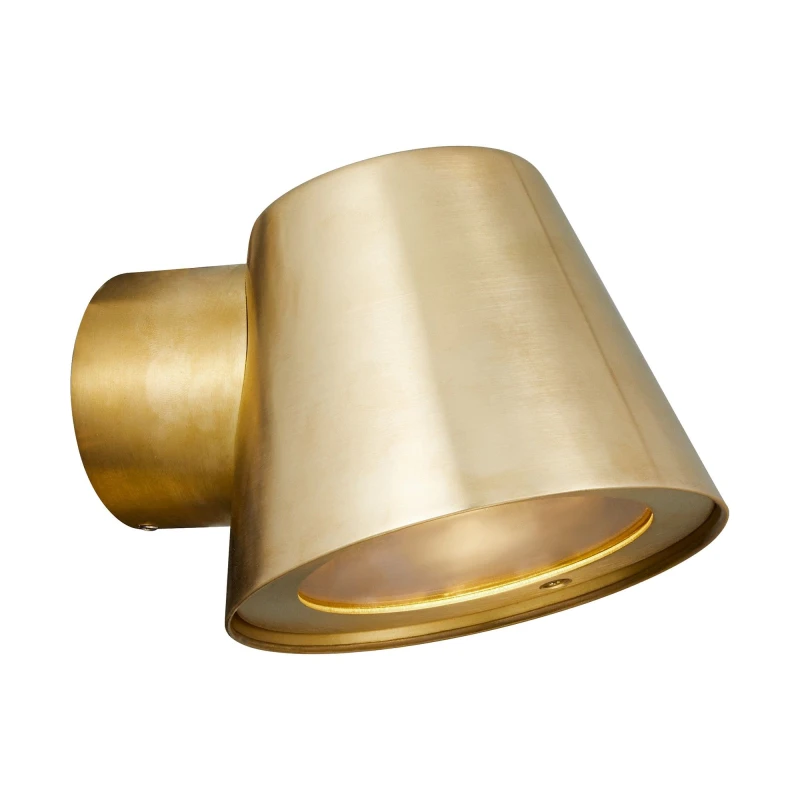 Image of Nordlux Aleria Outdoor Wall Light Brass Brass Solar GU10 Sensor Coastal/Marine Safe - Mains Powered, IP44 in Gold Gold Unisex