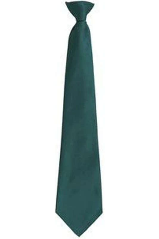 Image of Premier Premier Men Fashion ”ColoursWork Clip On Tie in Bottle Green Bottle Green One Size Male 5055805451446