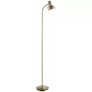 Image of Loops - Tall Arched Floor Lamp Antique Brass Free Standing Curved Arm Sofa Reading Light