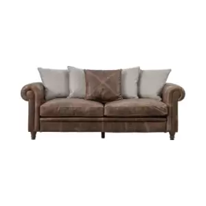 Image of Crossland Grove Manchester Sofa 3 Seater Vintage Brown Scatter Back