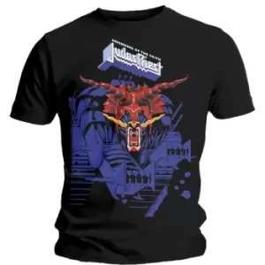 Image of Judas Priest - Defenders Blue Unisex XX-Large T-Shirt - Black