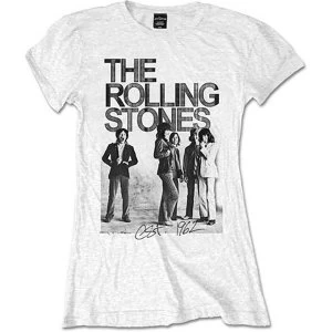 Image of The Rolling Stones - Est. 1962 Group Photo Womens XX-Large T-Shirt - White