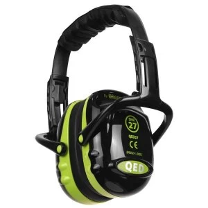 Image of QED27 Ear Defender Folding BlackGreen Ref QED27 Up to 3 Day Leadtime