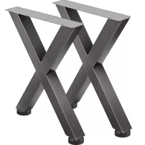 Image of VEVOR Metal Table Legs 28.4 x 23.6 Inch Original Color Table Legs Premium steel table legs with X-frame style Steel Bench Legs Furniture Leg Perfect f