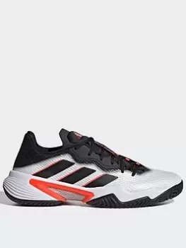 Image of adidas Barricade Tennis Shoes, White/Black, Size 6.5, Men