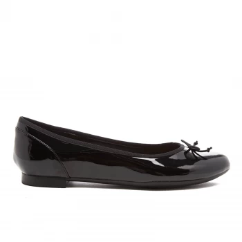 Image of Clarks Womens Couture Patent Ballet Flats - Black - UK 7