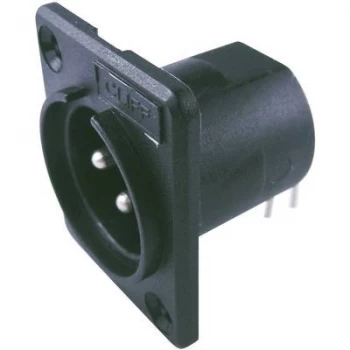Image of XLR connector Sleeve plug right angle pins Number of pins 3 Black Cliff ACM PC