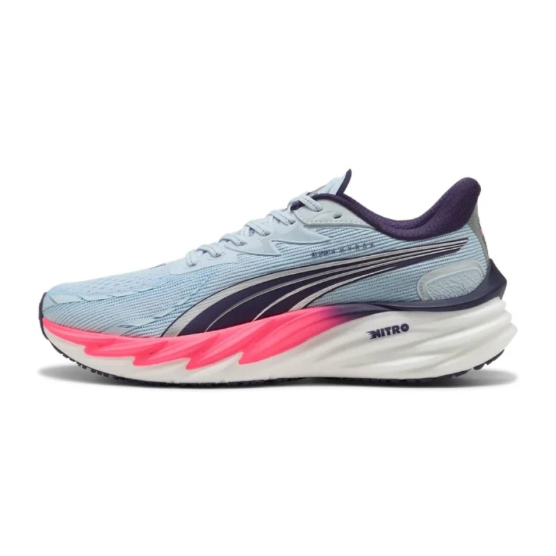 Image of Puma Velocity NITRO 4 HYROX Blue Pink SS26 Shoes, Size 42 - EUR