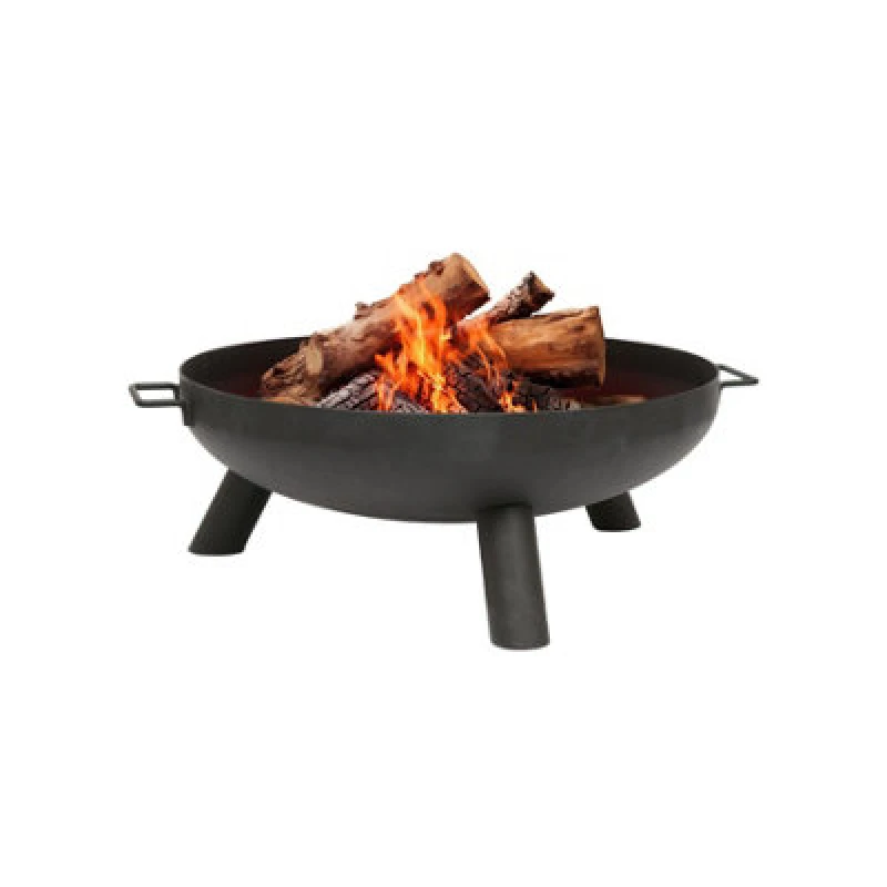 Image of Hammer and Tongs Round Iron Fire Pit - 59.5cm - Outdoor Garden Heater Log Burner Bowl in Black Unisex