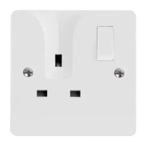 Image of Click Scolmore Mode 13A 1 Gang Plug Socket With Locating Plug Polar White - CMA735