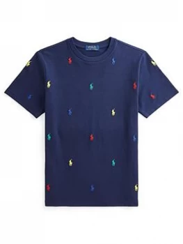 Image of Ralph Lauren Boys Embroidered T-Shirt - Navy, Size 8 Years=S