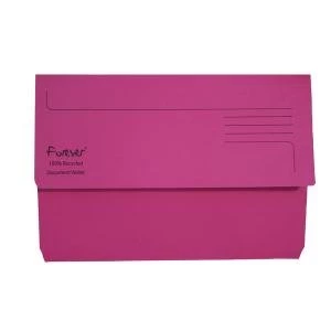 Image of Exacompta Forever Document Wallet Manilla Foolscap Bright Pink Pack of