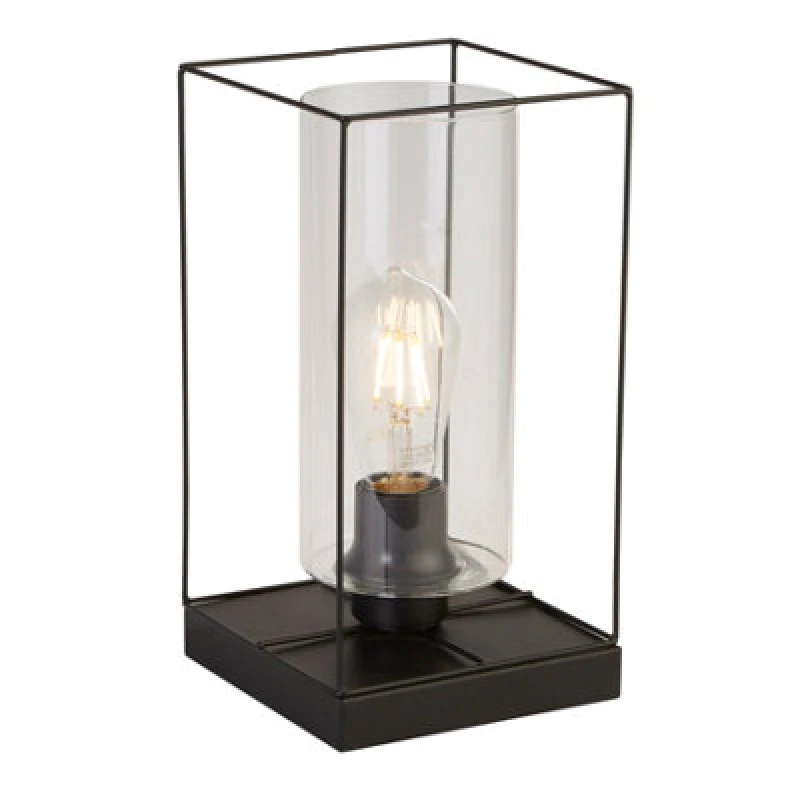 Image of SO'HOME Black Frame with Clear Inner Glass Table Lamp Black ONE SIZE