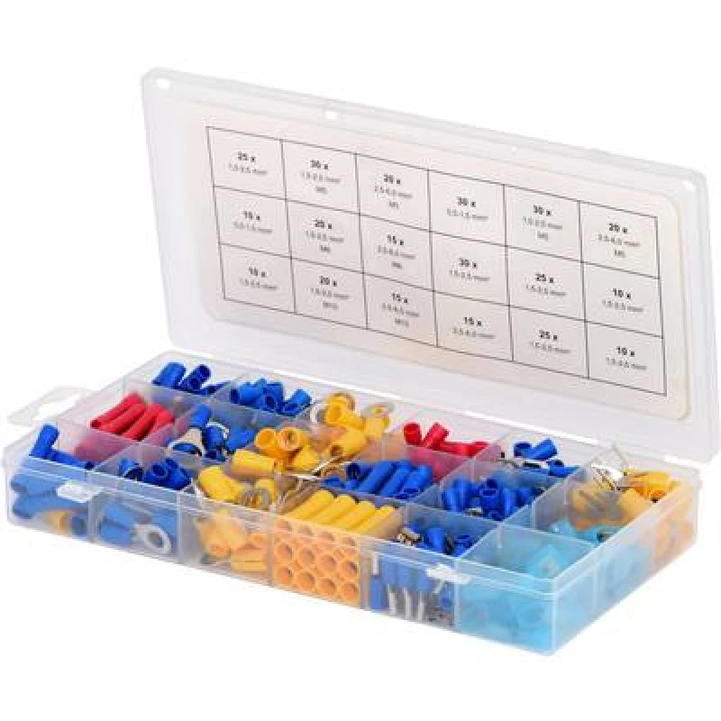 Image of KS Tools KS Tools 970.0300 Crimp connector set 0.50 mm² 6 mm² Red, Blue, Yellow 360 Parts 970.0300