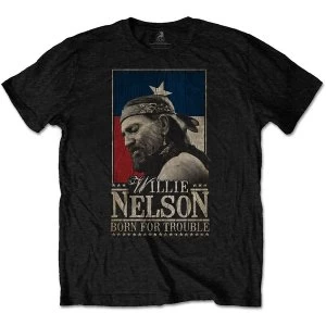 Image of Willie Nelson - Born For Trouble Mens Medium T-Shirt - Black