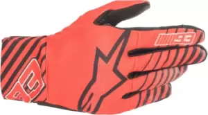 Image of Alpinestars MM93 Aragon Stripe Motorcycle Gloves, black-white-red, Size 2XL, black-white-red, Size 2XL