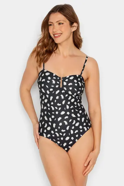 Image of Long Tall Sally Tall Printed Swimsuit Black