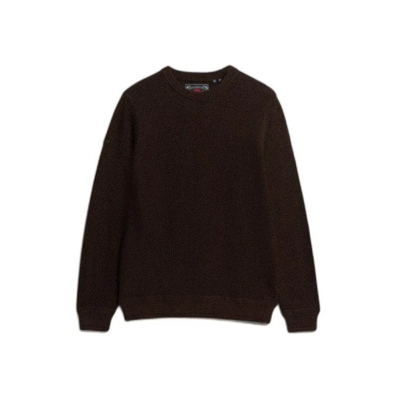 Image of Superdry Lightweight textured cotton sweater Superdry Marron Male 2XL