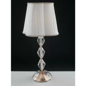 Image of Fan Europe RIFLESSO Table Lamp with Round Tapered Shade Gold, Crystal 40x65cm