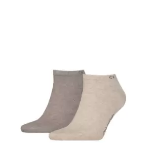 Image of Calvin Klein Klein Sneaker Socks 2 Pack Mens - Brown
