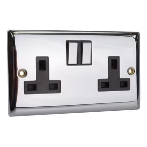 Image of SMJ Switched Socket 2-Gang 13A Chrome