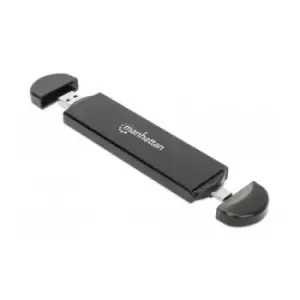 Image of Manhattan M.2 NVMe and SATA SSD Enclosure USB-C & USB-A Male Connection Up to 10 Gbps (USB 3.2 Gen2 aka USB 3.1) For 2230/2242/2260/2280 SSDs with M K