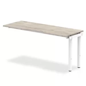Image of Trexus Bench Desk Single Extension White Leg 1600x800mm Grey Oak Ref