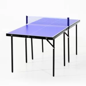 Image of HOMCOM Folding Mini Compact Table Tennis Top Ping Pong Table Set Professional Net Games Sports Training Play Blue