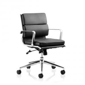 Image of Sonix Savoy Executive Medium Back Chair With Arms Bonded Leather Black