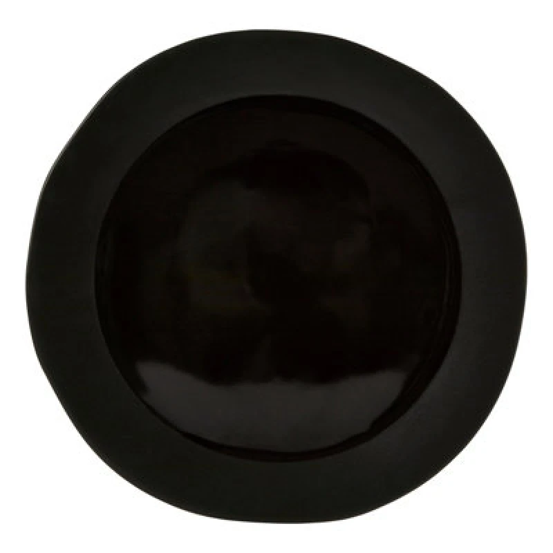 Image of Orsina Elegant Design Black Pizza Plate, Unique Rim Pizza Plate For Lunch, Durable Big Pizza Plate For Parties