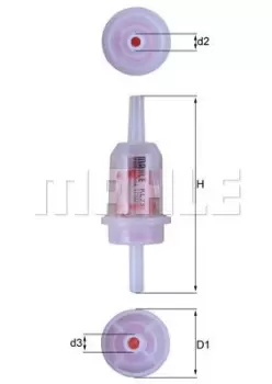 Image of Fuel Filter -In-Line KL 23 by Mahle Replaces KL 23OF