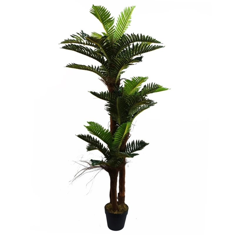 Image of Leaf Design 150cm Artificial Large Palm Tree with Natural Trunk