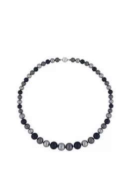 Image of Jon Richard Silver Plated Blue Multi Tone Pearl Magnetic Necklace