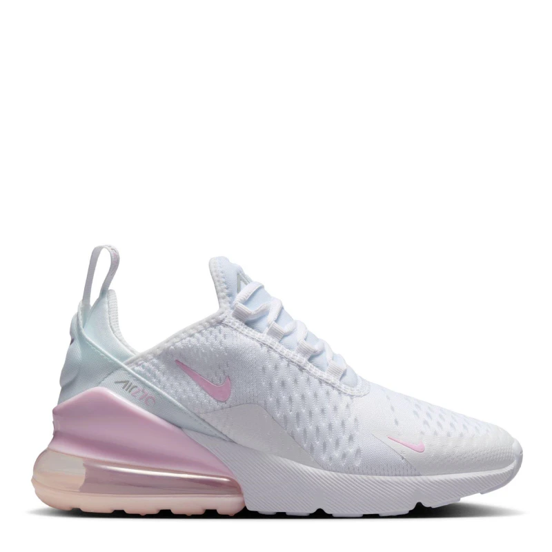Image of Nike Air Max 270 Big Kids Shoes Wht/Pink/Grey female 5 (38)