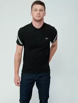 Image of Lacoste Taping Polo Shirt, Black, Size L, Men