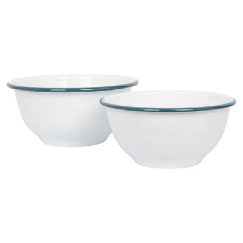 Image of Argon Tableware White Enamel Mixing Bowl Set - 2pc White