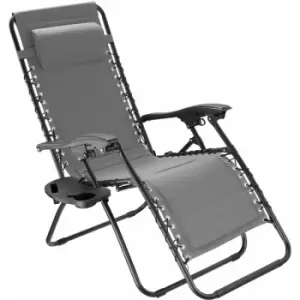 Image of Garden chair Matteo - garden lounge chair, outdoor chair, patio chair - grey - grey