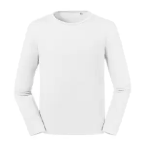 Image of Russell Mens Long-Sleeved T-Shirt (S) (White)