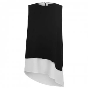 Image of DKNY Double Layer Top - BLACK/IVORY