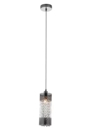 Image of JIVE Slim Pendant Ceiling Light Chrome, Crystal 12x24.7cm