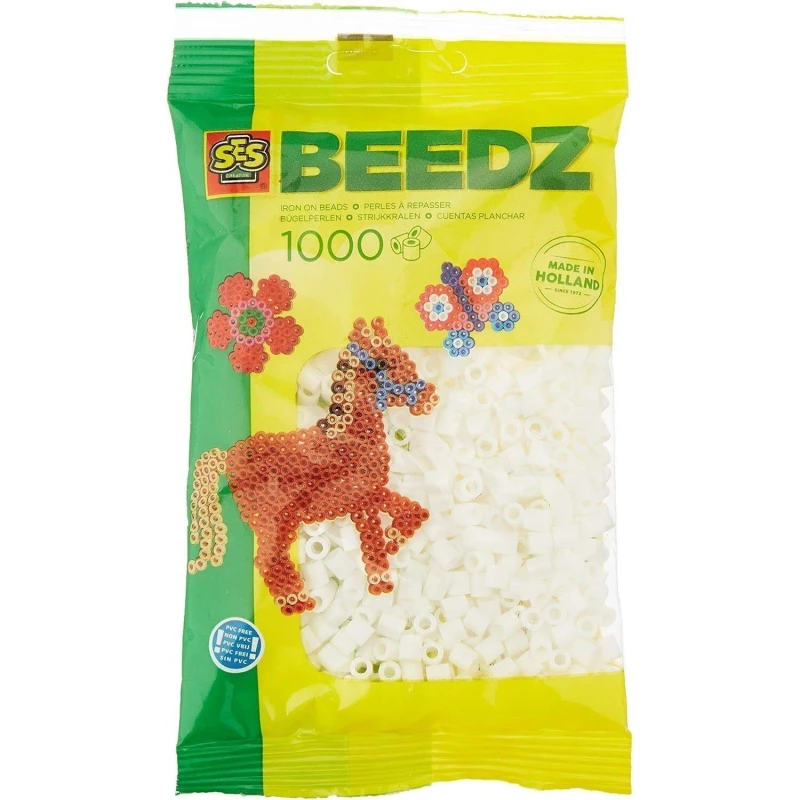 Image of SES Creative Iron on beads 1000 white Multi unisex One Size