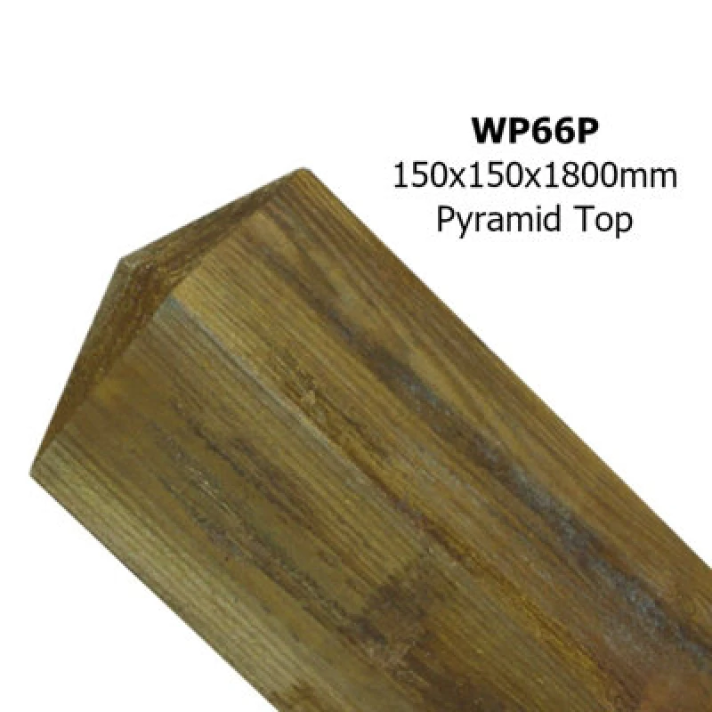 Image of Burbage Iron Craft Pyramid Top Posts - Pressure Treated Scandinavian Redwood - L150 X W150 X H1800 mm