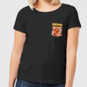 Image of The Flintstones Pocket Pattern Womens T-Shirt - Black - M