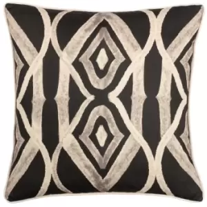 Image of Cape Ikat Cushion Black / 50 x 50cm / Polyester Filled