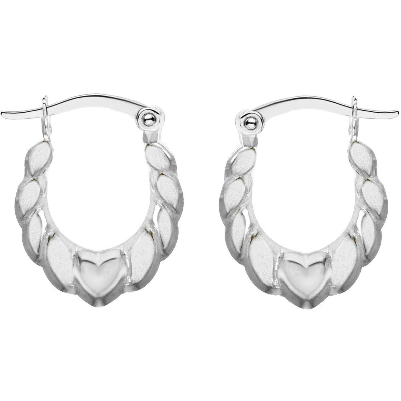 Image of Be You Sterling Silver Mini Heart Hoops Hoop Earrings One Size Silver 85878011000