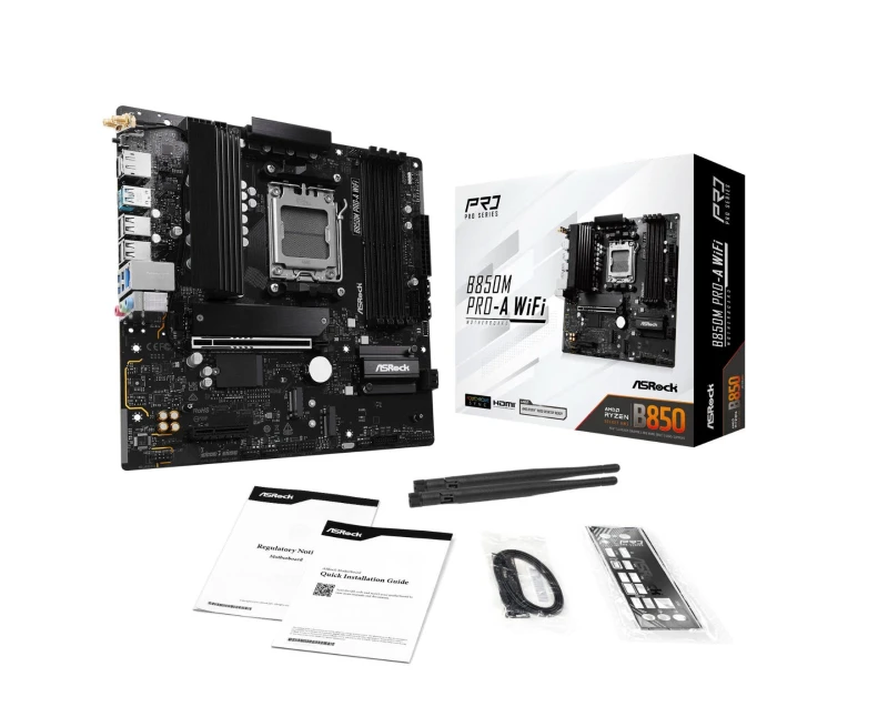 Image of ASRock B850M Pro-A WiFi AMD Ryzen AM5 DDR5 mATX Motherboard - 90-MXBR9-A0UAYZ