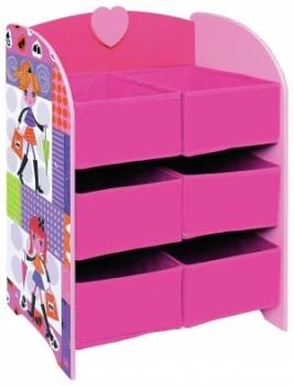 Image of Liberty House Toys Fashion Girl Storage with Six Fabric Bins